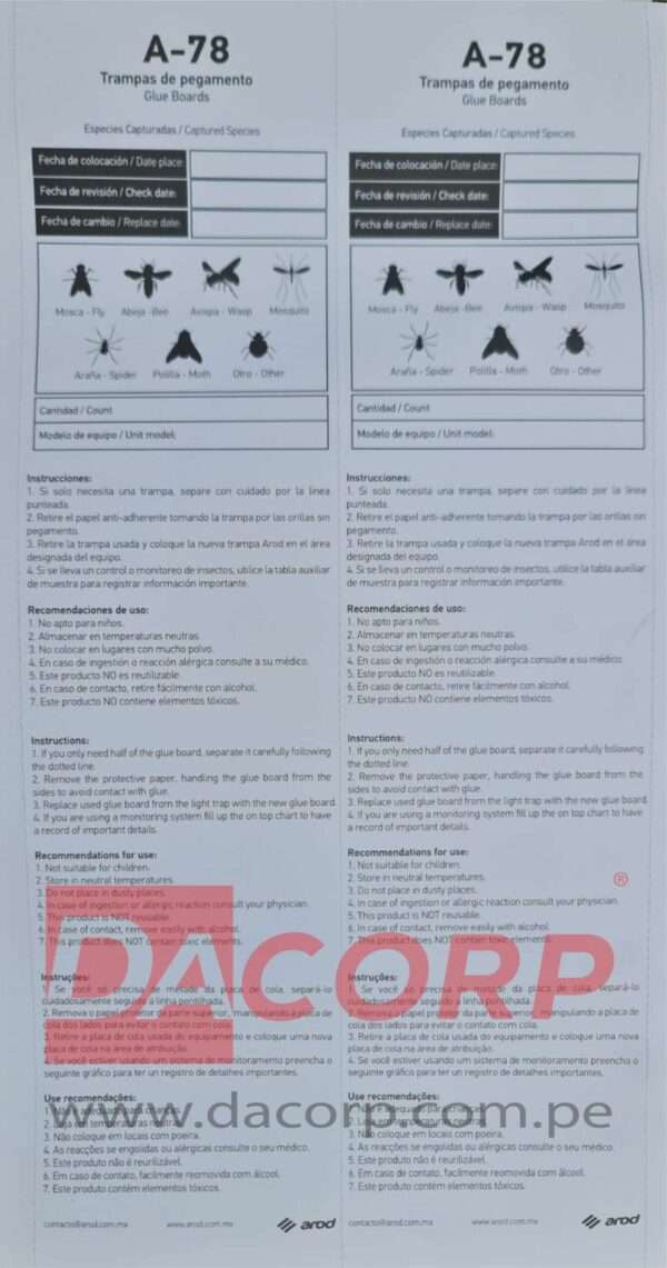 AROD ǀ BUGSTER 30 ǀ LAMINAS ADHESIVAS A78 ǀ (PTE X 25 UNIDADES) - Imagen 2